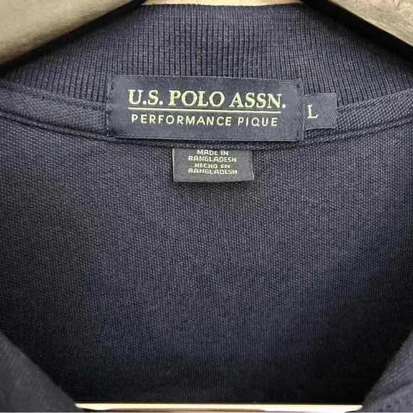 US Polo Assn Shirt Men's Blue Navy Short Length Collared Top Association Size L - Picture 4 of 6